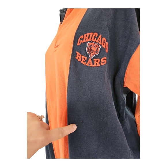 Vintage 90s Mens XL Distressed Edge 1997 Chicago Bears Long Sleeve Rugby Polo L - Picture 8 of 10